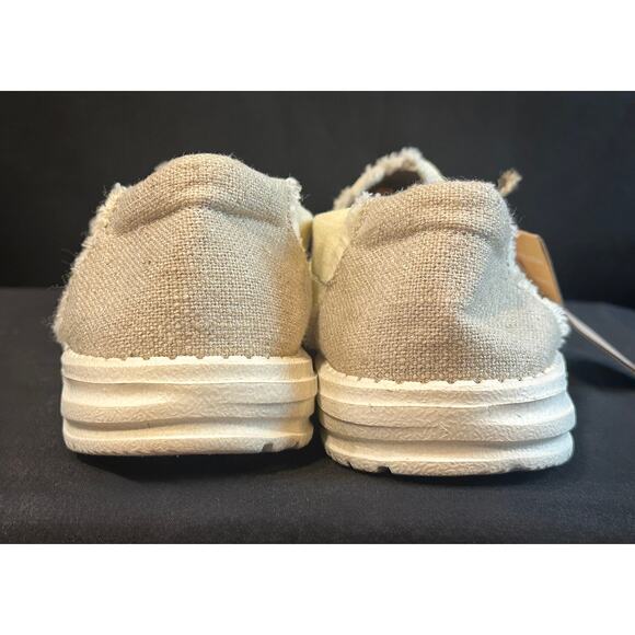 Women’s Hey Dude Lenas, NWT Natural Turtledove, Bee Embroidery, Cork Insole Sz11 - Picture 7 of 12